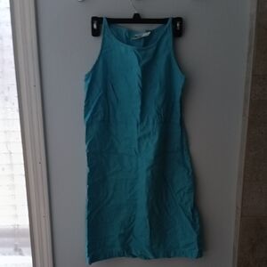 Kiko Turquoise Midi Linen Dress